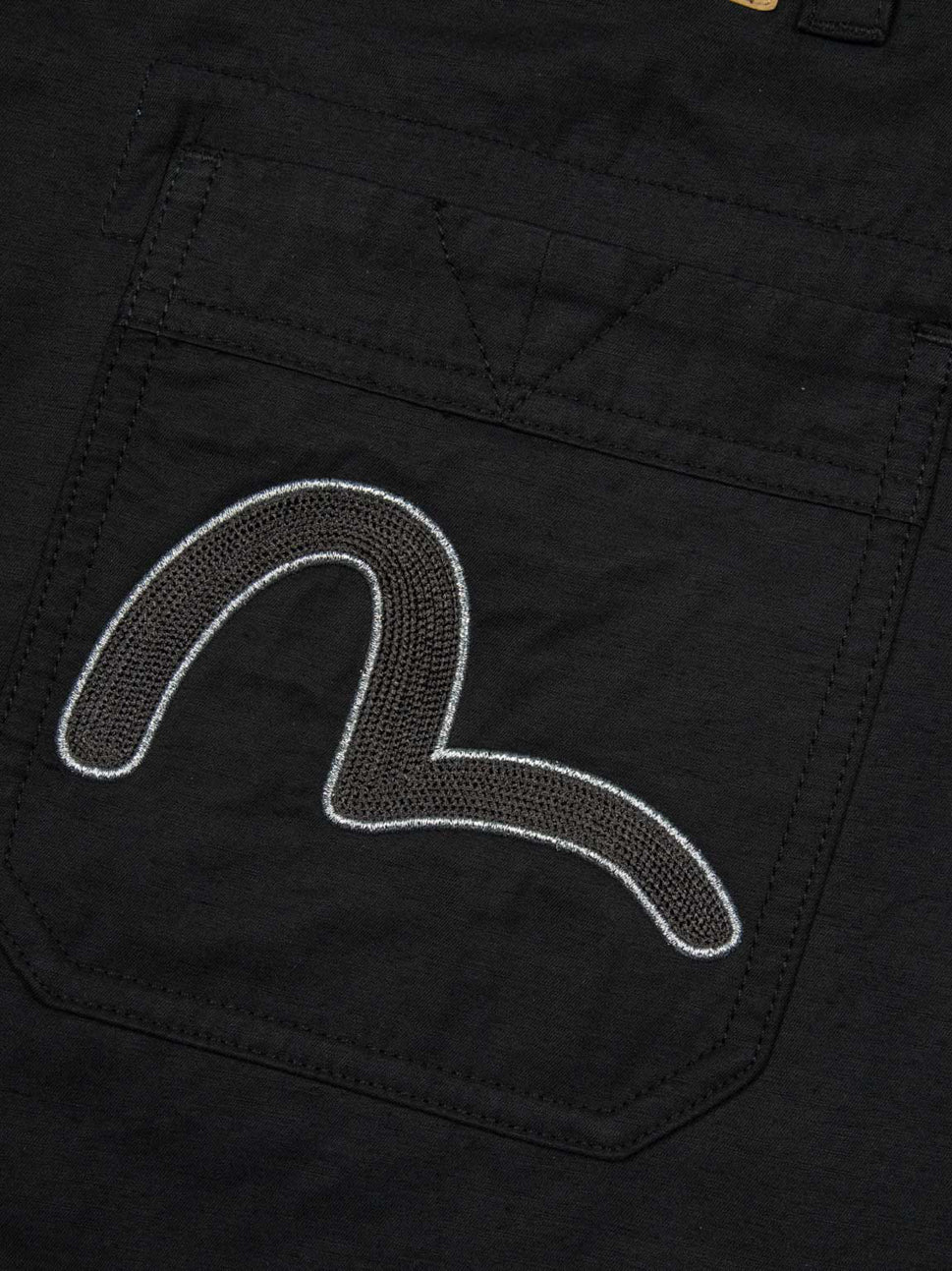 Evisu Seagull Embroidery And Kamon Print Pants