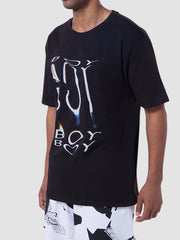 boy london stretched out black t shirt