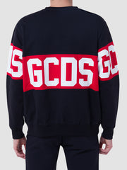 gcds gcds logo band black crewneck sweatshirt