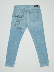 Domrebel Scribble Skinny Jeans Morning Blue