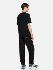 Evisu Black Tone On Tone Slogan & Kamon Embroidery Pants