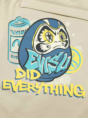 Evisu Khaki HT Graffiti Daruma Printed Sweatshorts