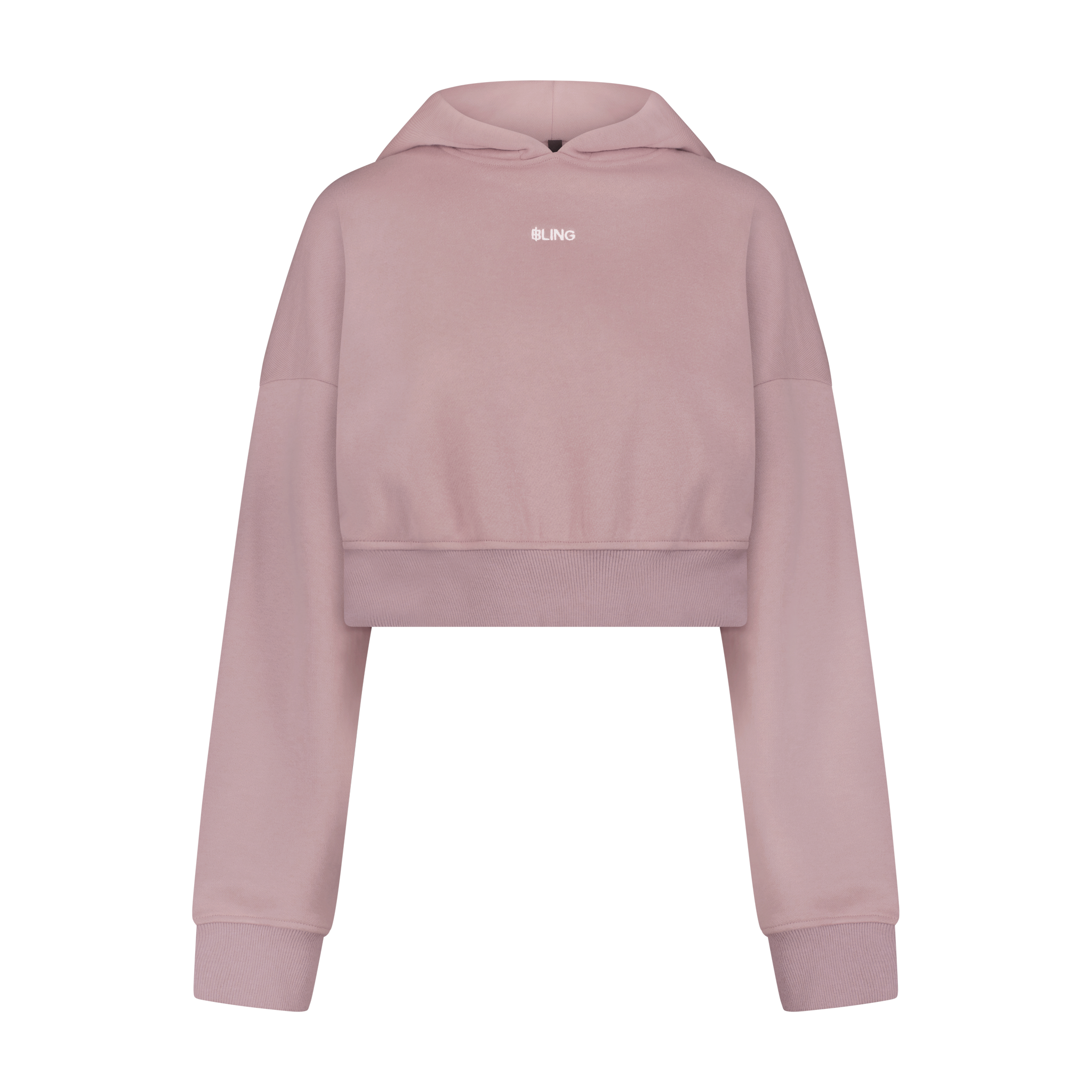 Cropped hoodie dusty sales pink