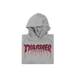Thrasher Blood Drip Ash Grey Hoodie