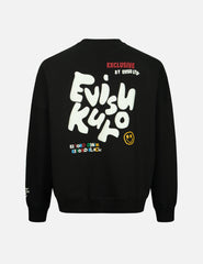Evisu Multiple Logo Pu Print Oversized Sweatshirt