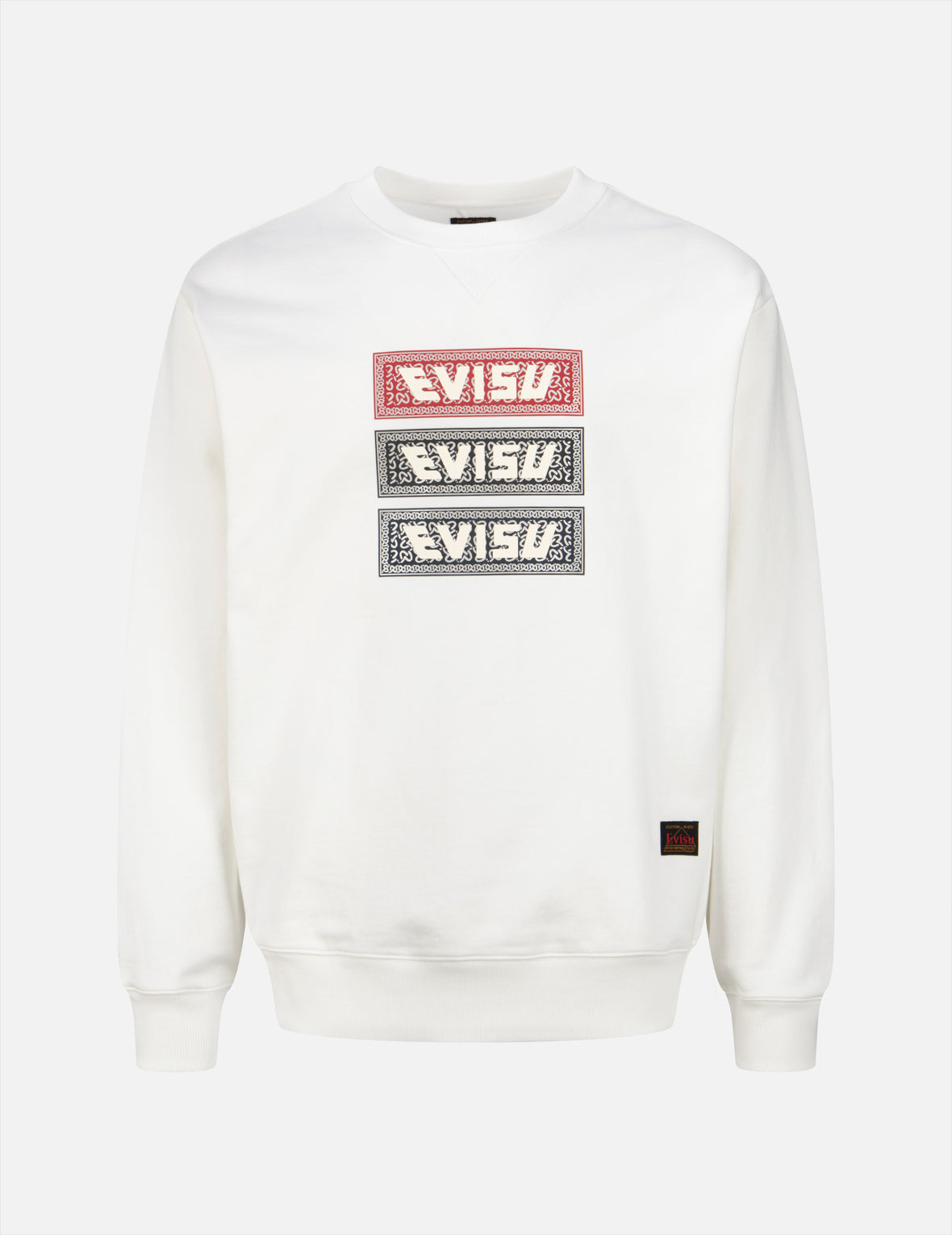 Evisu Triple Box Logo Print Relax Fit Sweatshirt