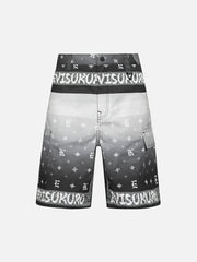 Evisu X Kuro Gradient Allover Paisley Printed Taper Shorts