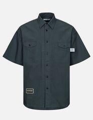 Evisu Logo Embroidery And Slogan Print Relax Fit Short-Sleeves Shirt