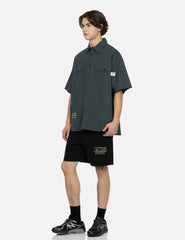 Evisu Logo Embroidery And Slogan Print Relax Fit Short-Sleeves Shirt