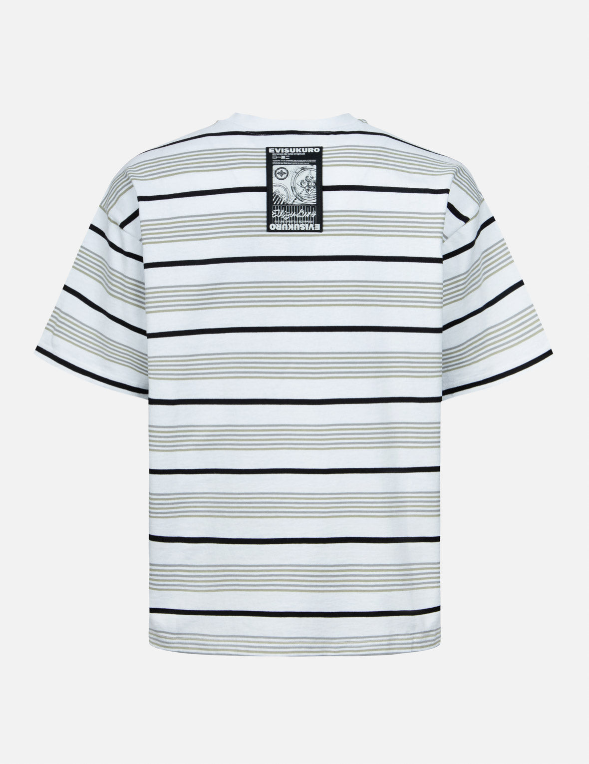 Evisu Striped Seagull AppliquÃ© Embroidery Loose Fit T-Shirt