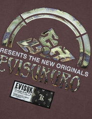 Evisu Rock-Textured Print And Logo Embroidery Loose Fit T-Shirt