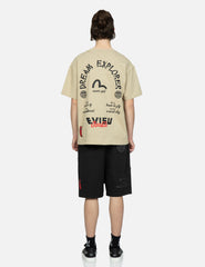 Evisu Slogan And Kamon Embroidery Cargo Shorts