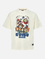 Evisu Daruma And Dice Print Relax Fit T-Shirt