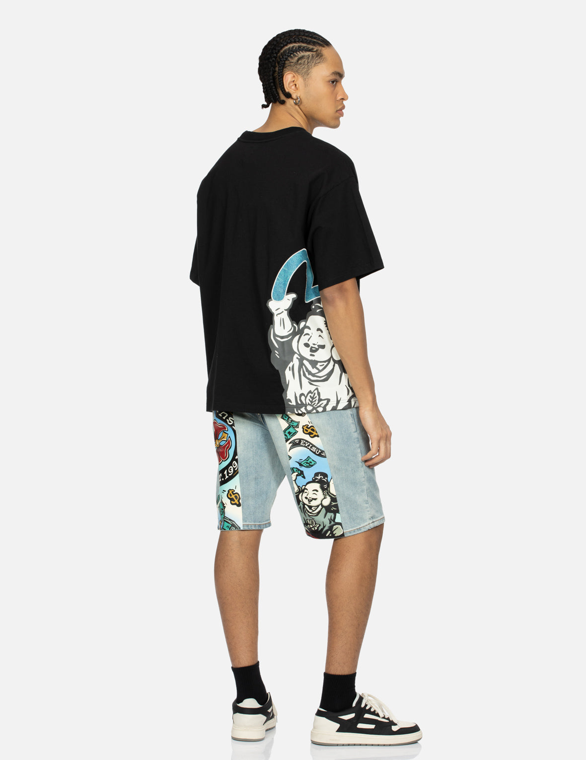 Evisu Godhead Print And Seagull Embroidery Loose Fit T-Shirt