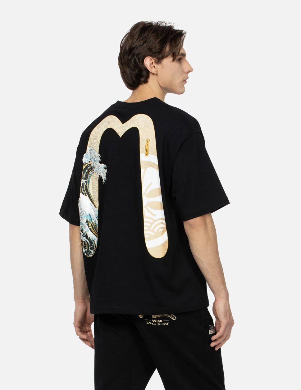 Evisu Kamon Print With Wave Daicock Print T-Shirt