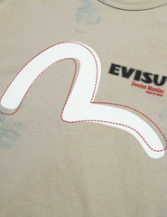 Evisu Seagull And Logo Print Loose Fit T-Shirt