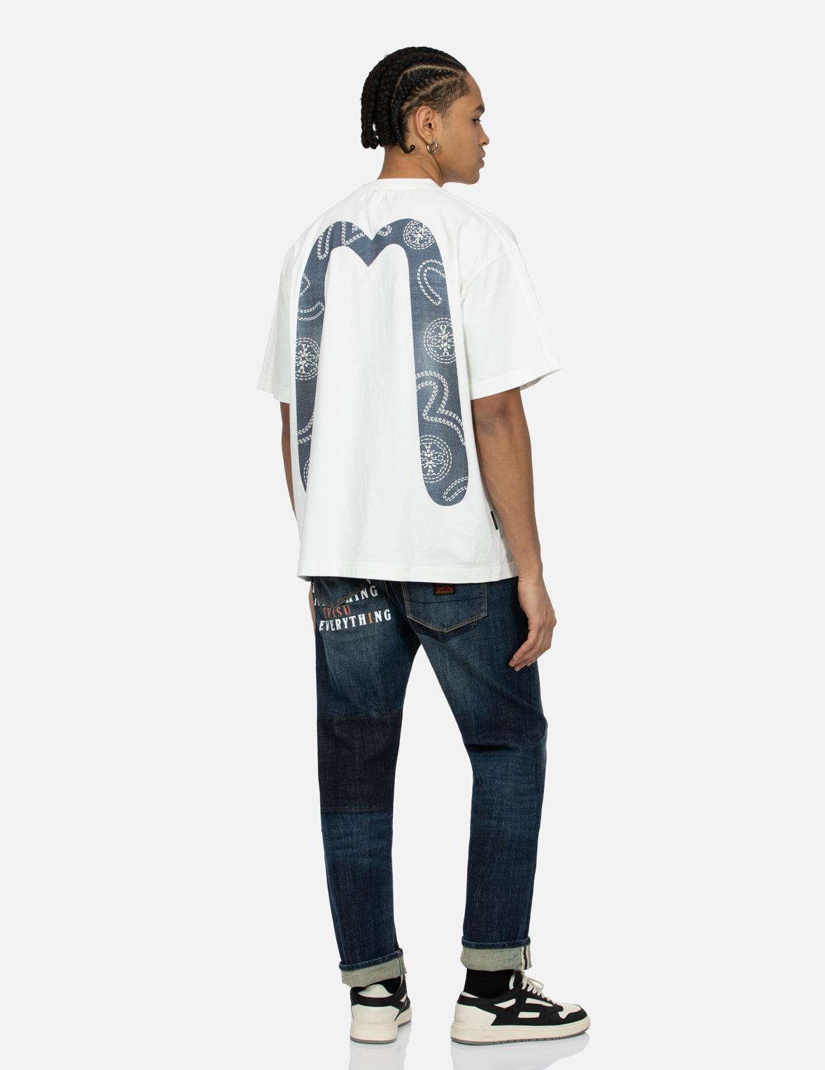 Evisu Foam Line Kamon And Seagull Daicock Print Loose Fit T-Shirt