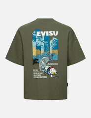 Evisu Godhead And  Koinobori Print Loose Fit T-shirt