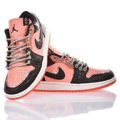 Nike Women's Air Jordan 1 Low Dystopia Sneakers Orange/Black