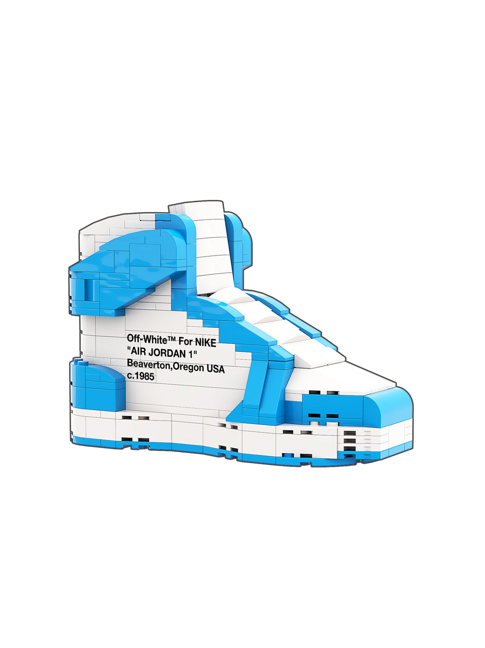 Hypebrickz Regular "AJ1 Off-White Unc" Sneaker Bricks With Mini Figure