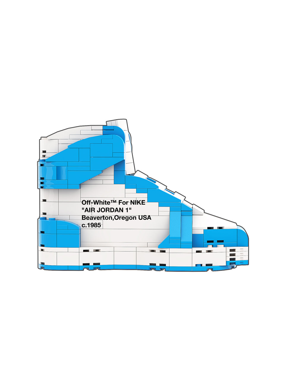 Hypebrickz Regular "AJ1 Off-White Unc" Sneaker Bricks With Mini Figure