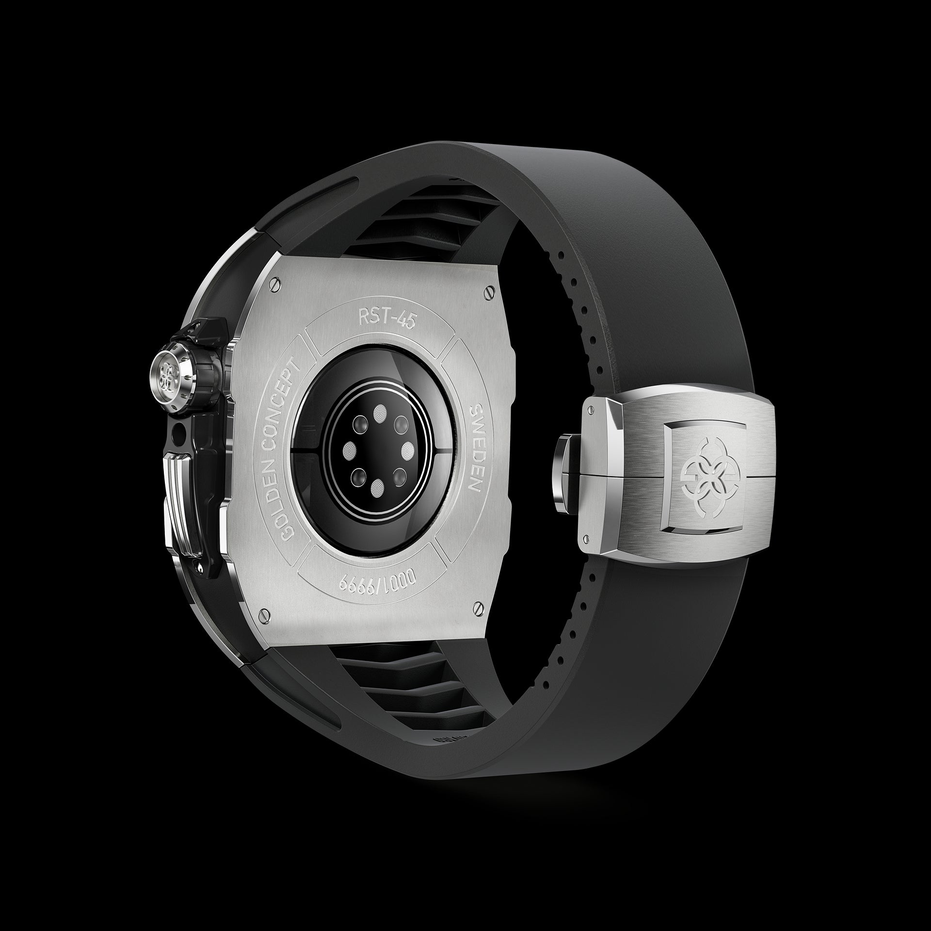 Golden Concept Apple Watch Case Silver/Black 45mm Titanium Carbon 7-Mar-23
