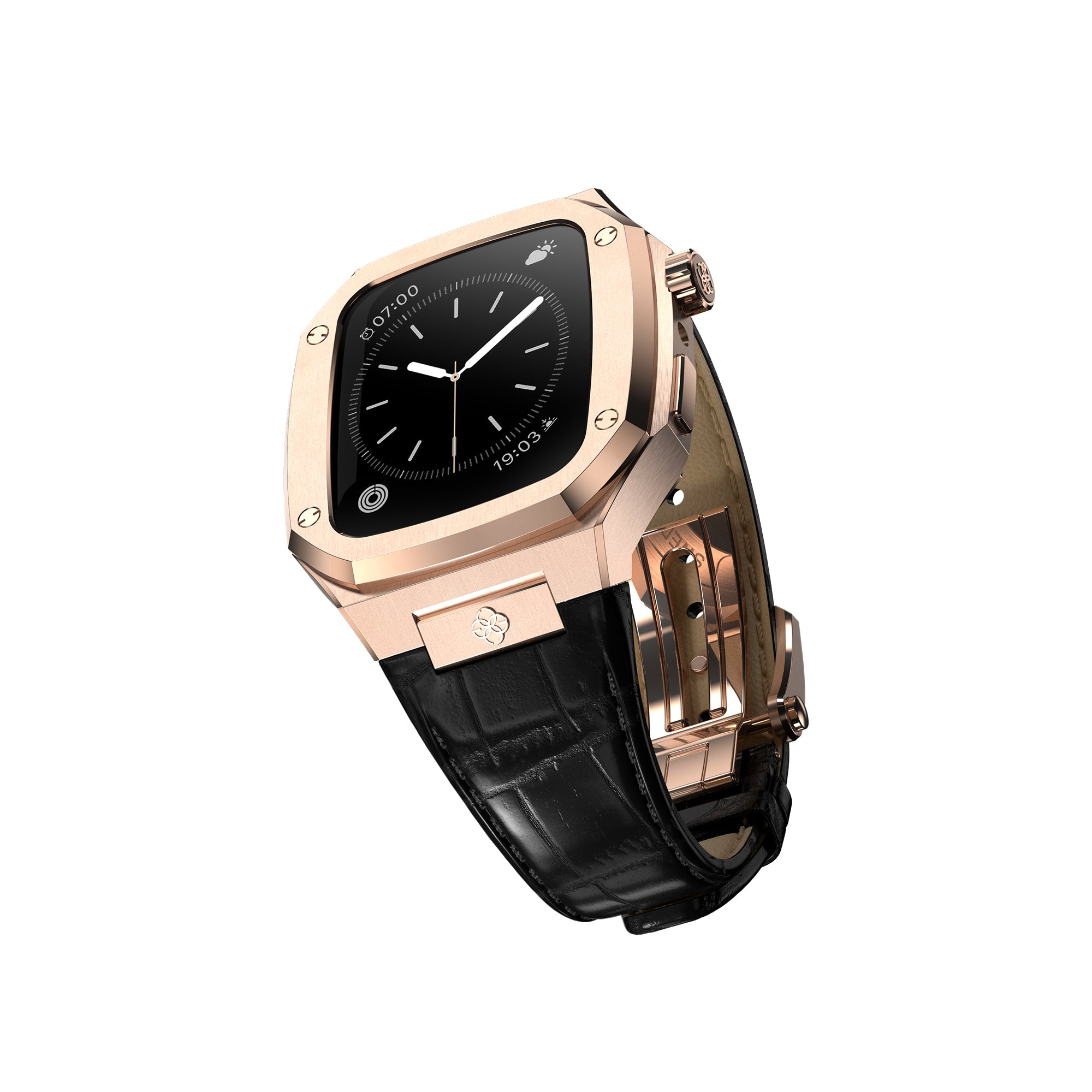 Golden Concept Apple Watch Case Series 7 Rose Gold Black 45mm