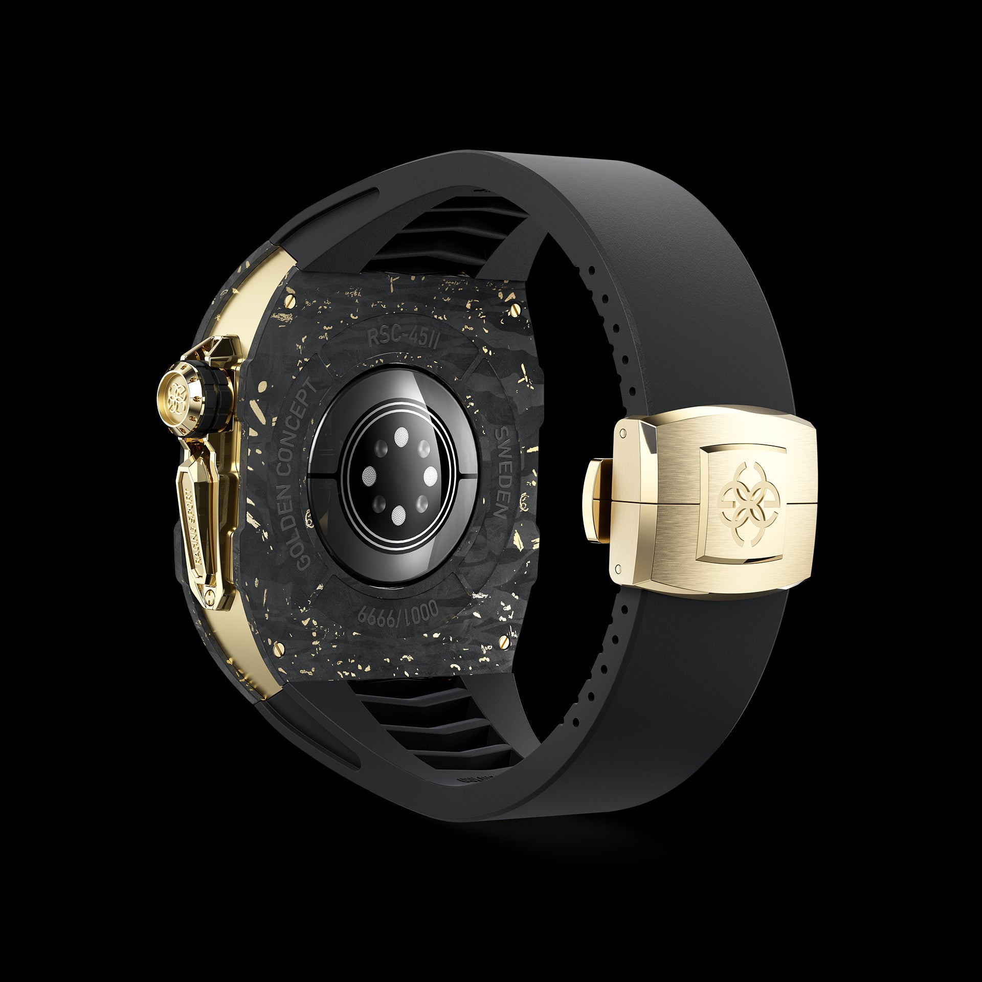 Golden Concept Apple Watch Case Gold/Carbon 45mm Titaniu Crb Rub 7-Mar-23