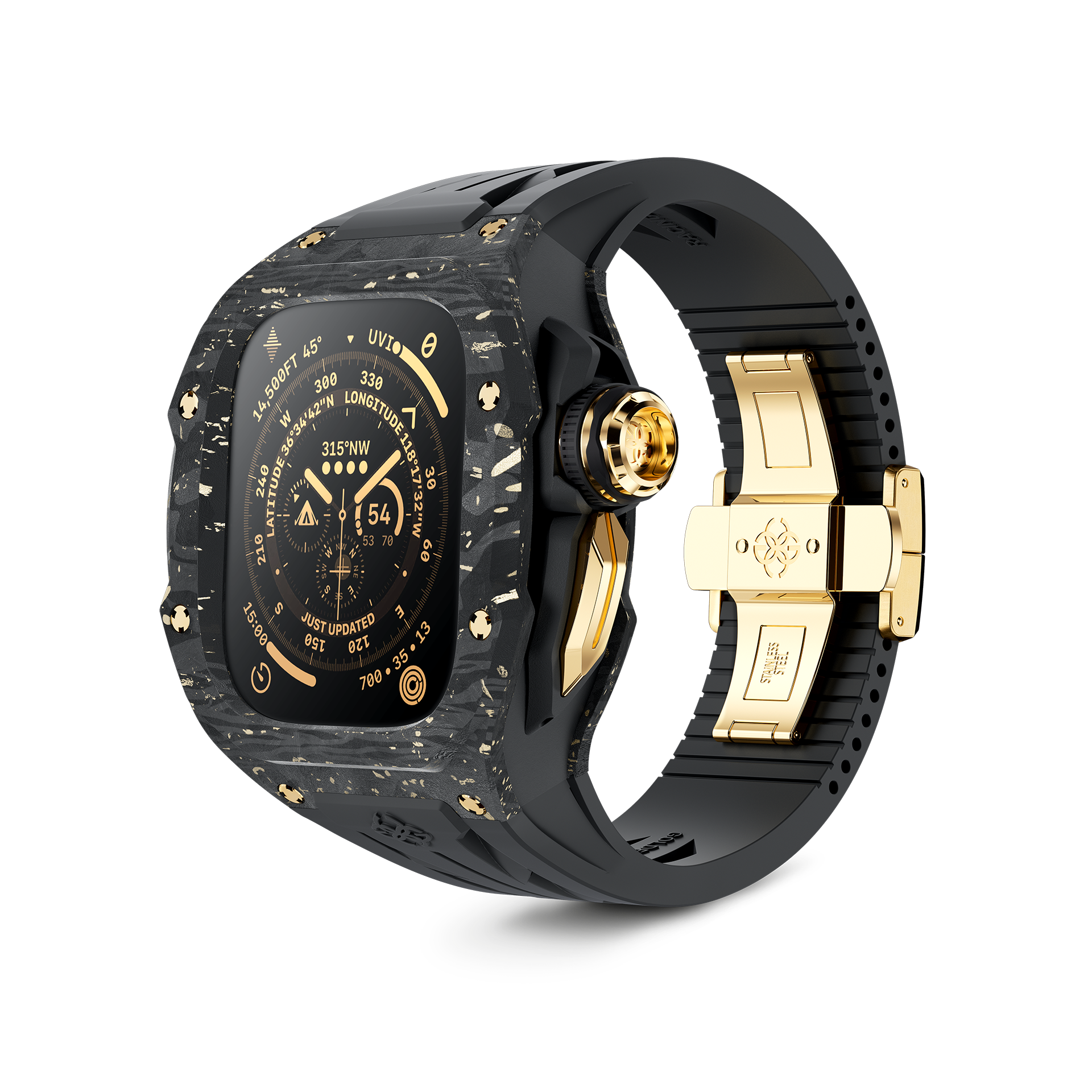 golden concept carbon & titanium gold carbon 49mm apple watch cases 400172 40000001