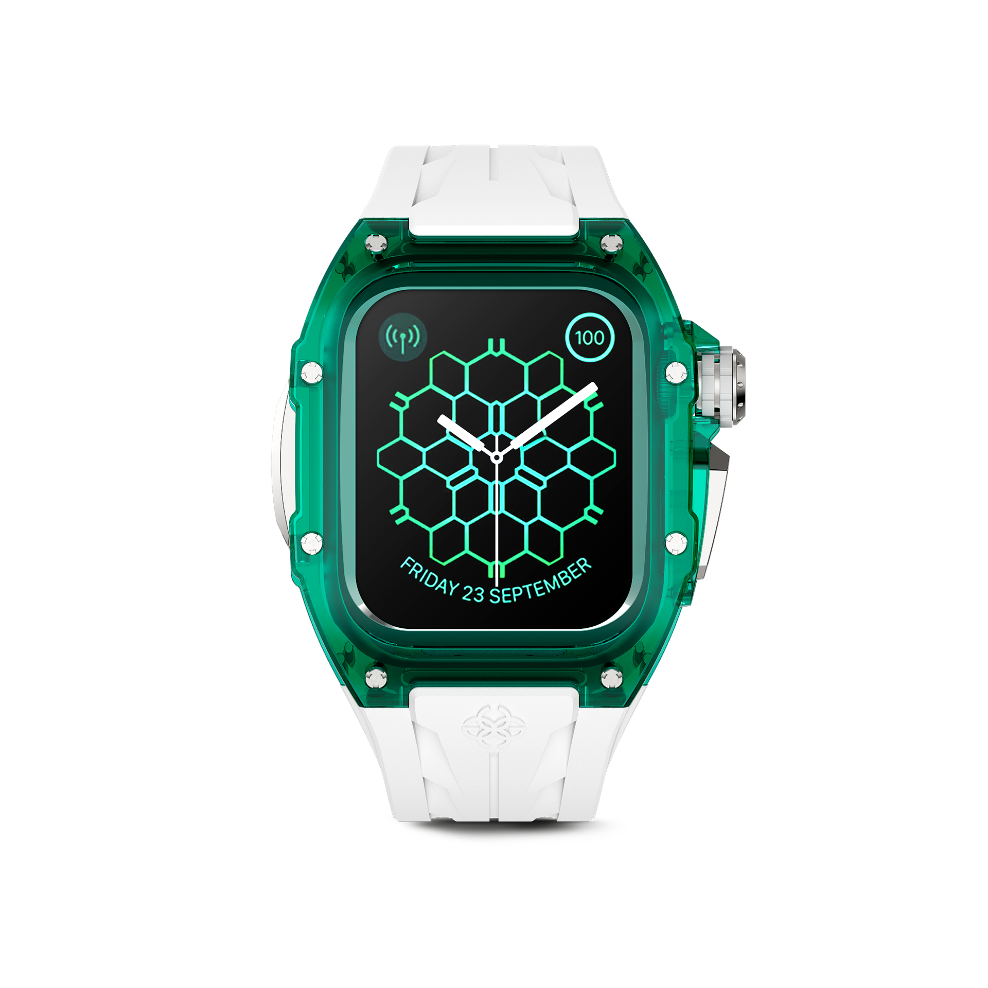 golden concept nylon & rubber sapphire green/white 45mm apple watch cases 400176 40000001