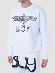 Boy London Boy Eagle Concealed Sweatshirt WhiteBlack