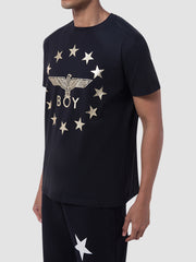 boy london globe star t shirt black gold 601165 60000001