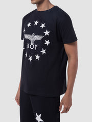 boy london globe star t shirt black white 601165 60000006