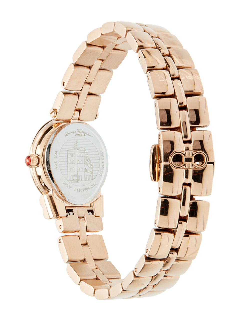 Ferragamo Women's Gancini Patchwork Watch White/Gold 22mm SFYE00822