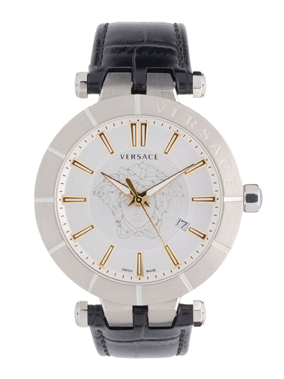 Versace Men's V Race Quartz Watch Silver/Black 43mm VE2B00121