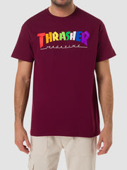Thrasher Rainbow Mag T Shirt Maroon 311520