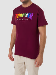 Thrasher Rainbow Mag T Shirt Maroon 311520