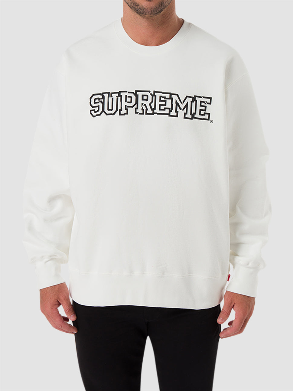 Supreme Shattered Logo Crewneck Sweatshirt White