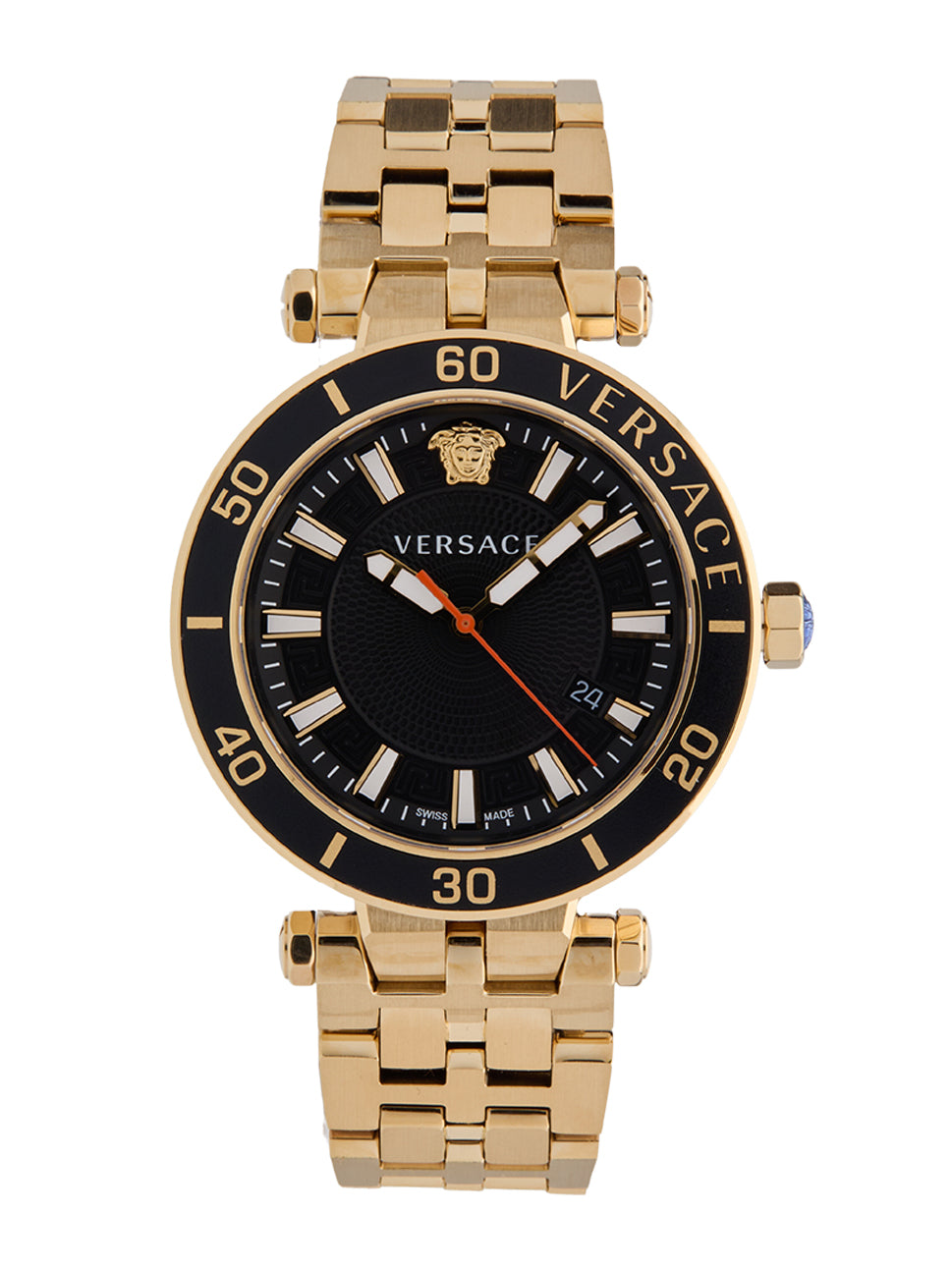 Versace Men's Greca Sport Watch Black/Gold 43mm VEZ300721