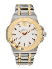 Versace Men's Chain Reac Watch White/Gold 45mm VEDY00519