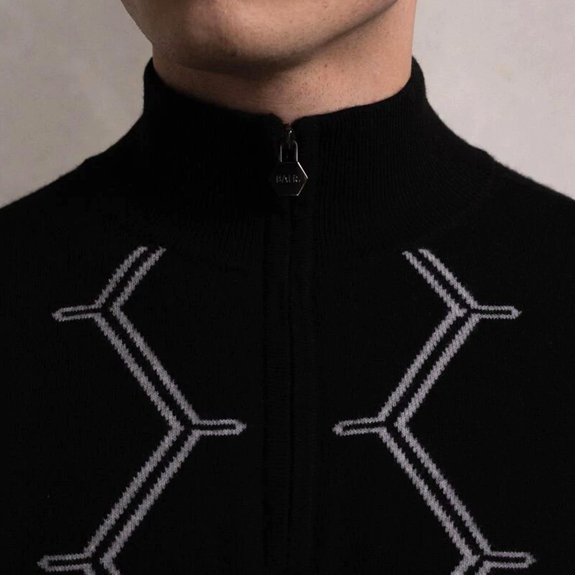 Balr Don Regular Hexagon Quarter Zip Black Knitwear Jacket