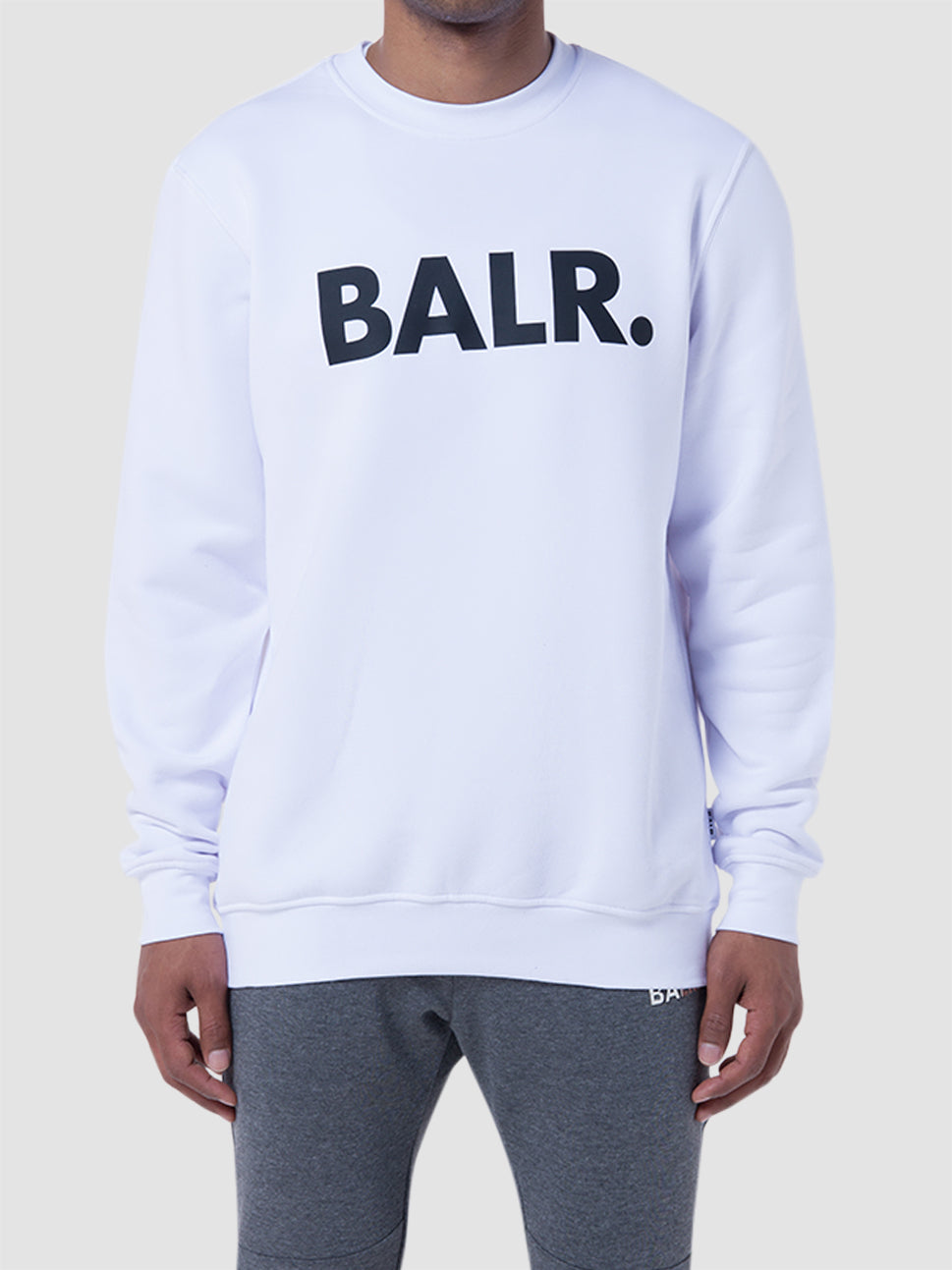 Balr Brand Straight Crew Neck Sweatshirt White BALR34