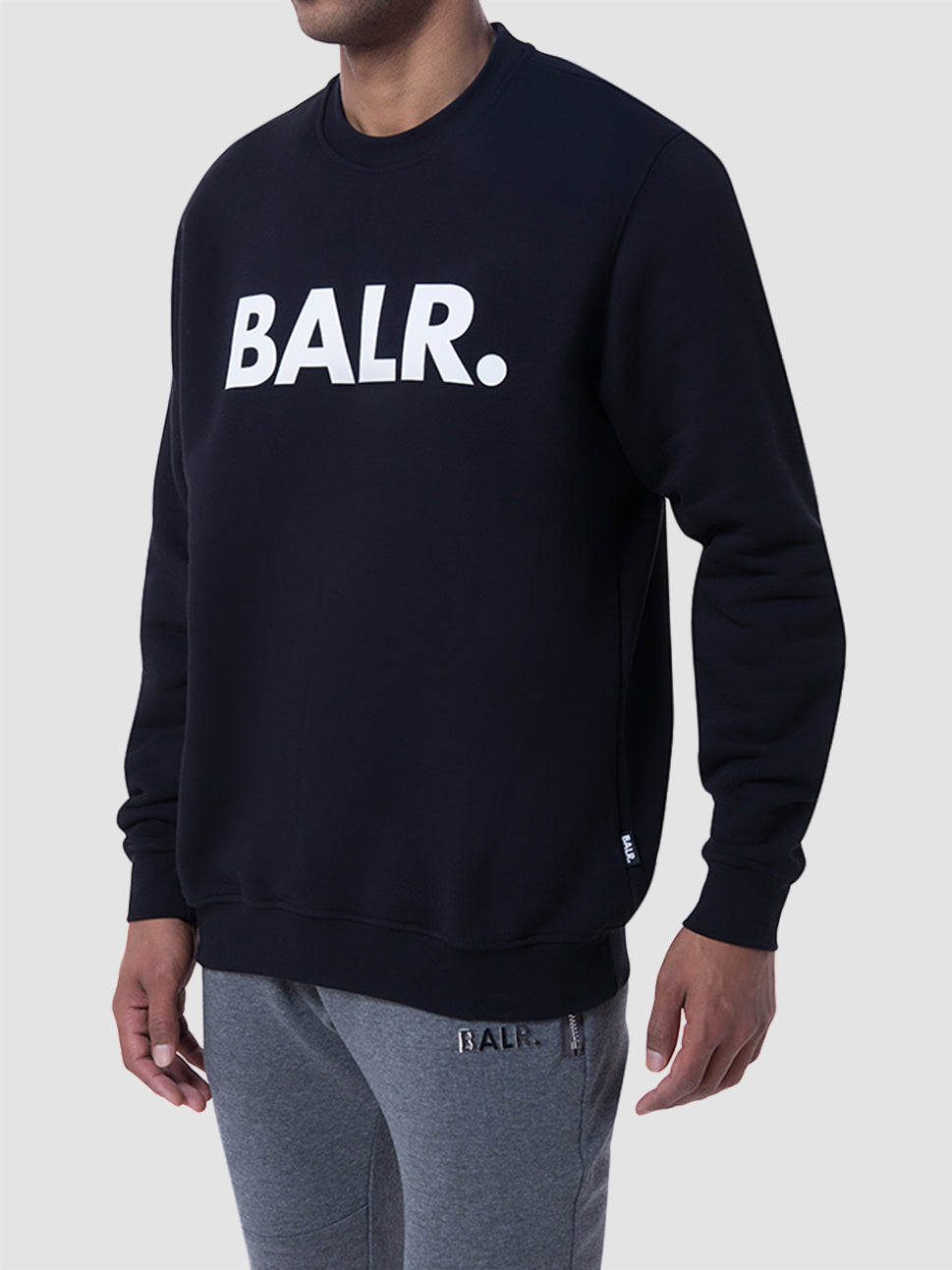 Balr Brand Straight Crew Neck Sweatshirt Jet Black BALR34