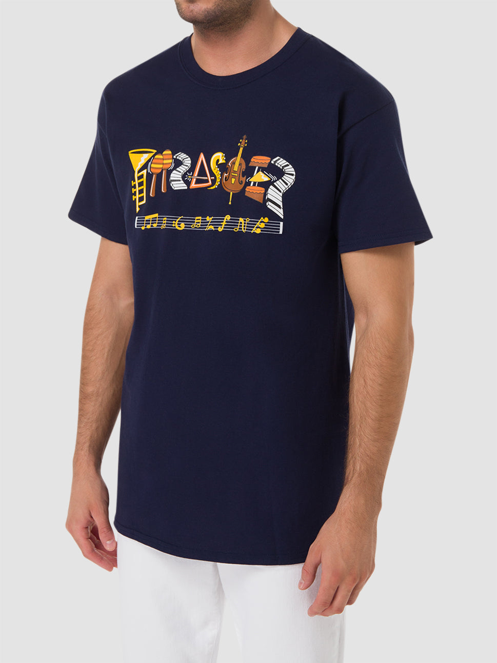 thrasher fillmore logo ss navy tshirt