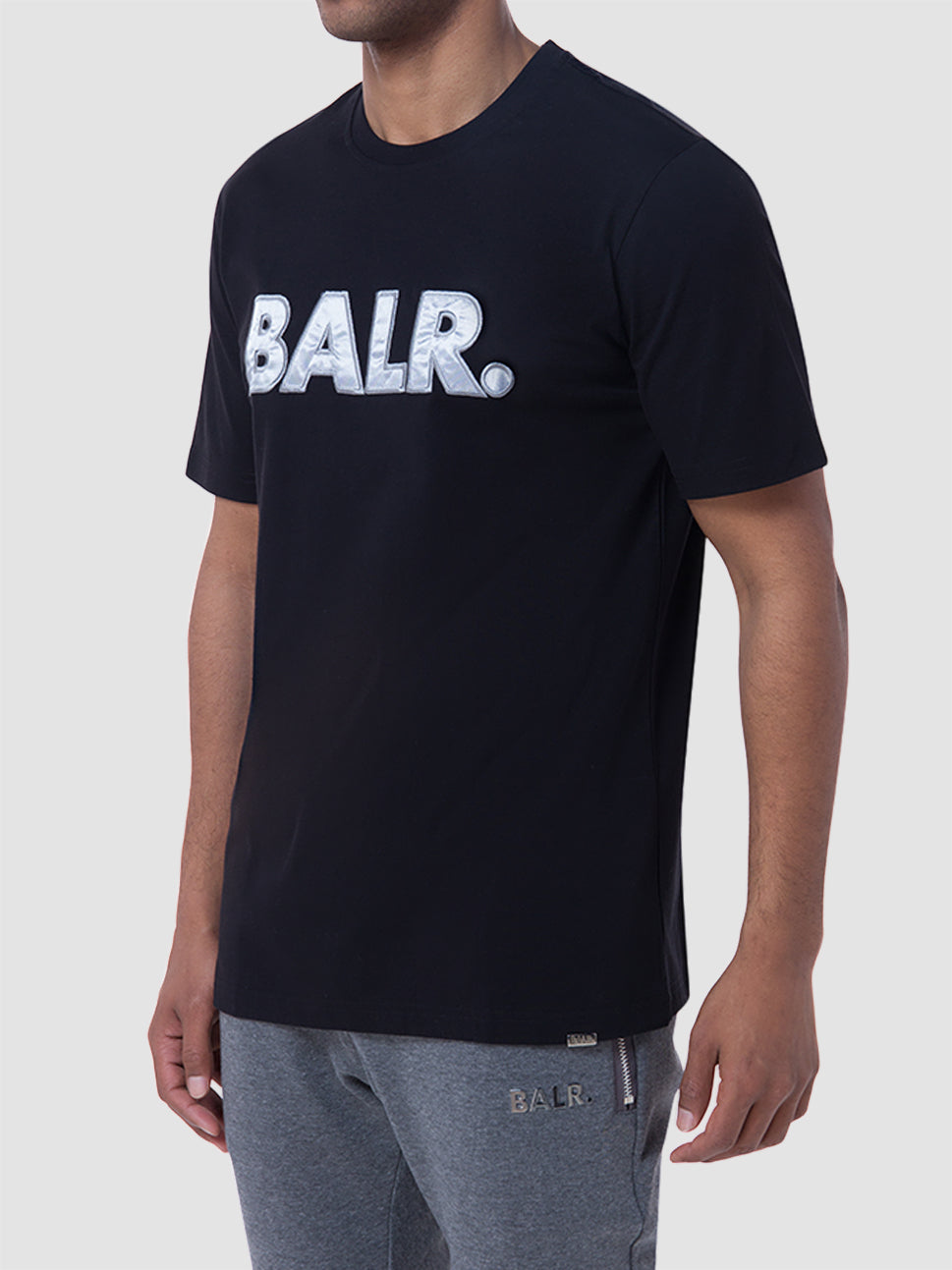Balr Olaf Straight Balr Satin Embro T Shirt Jet Black