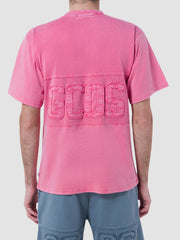 gcds gcds overdyed coral logo band t shirt