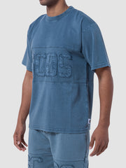 gcds gcds overdyed washed blue logo band t shirt