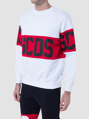 gcds gcds logo band white crewneck sweatshirt