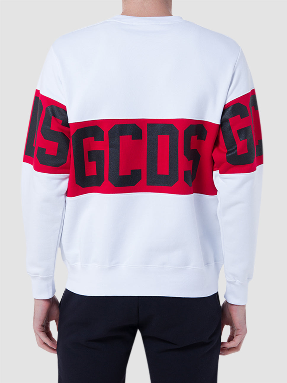 gcds gcds logo band white crewneck sweatshirt