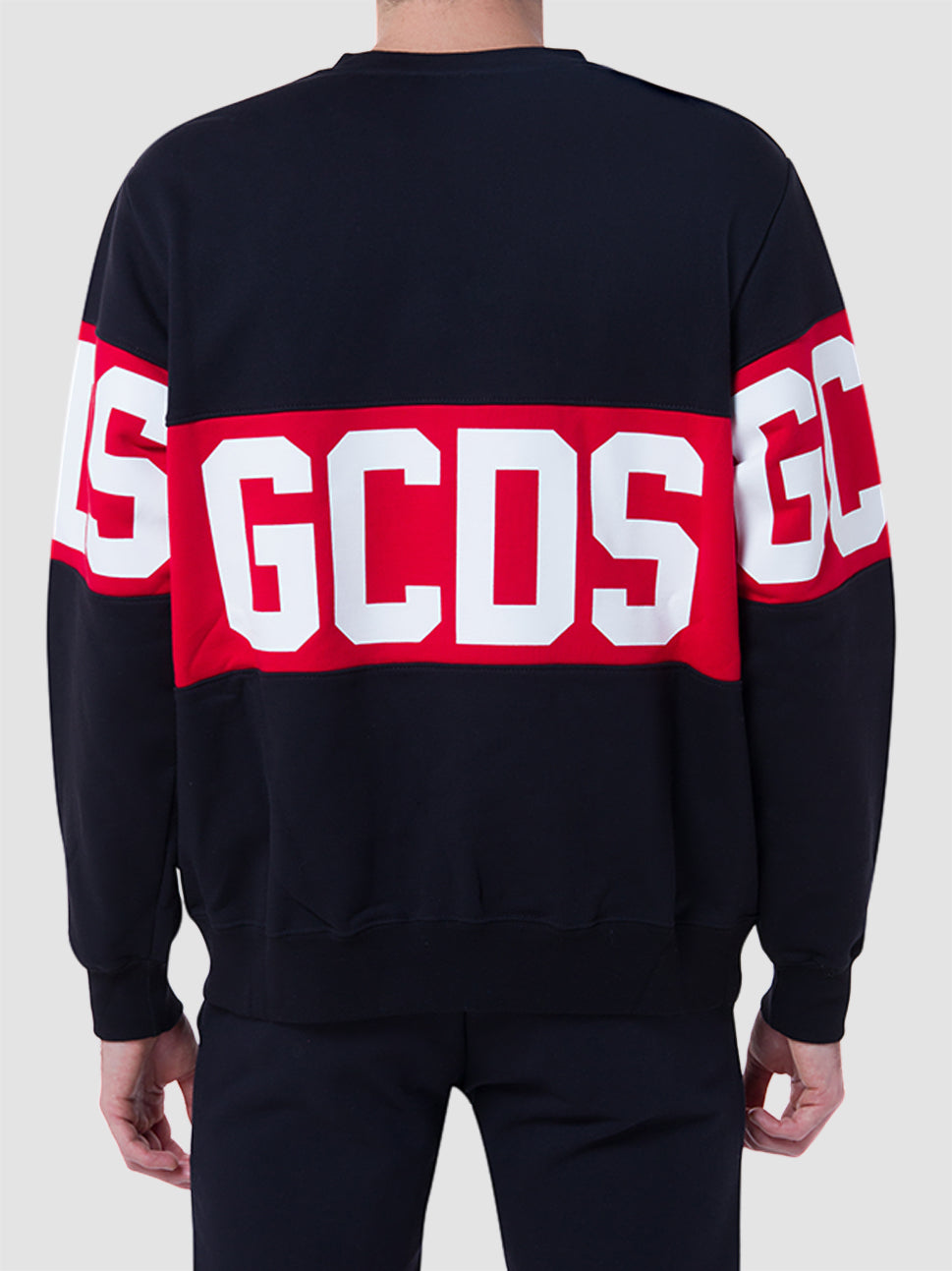 gcds gcds logo band black crewneck sweatshirt
